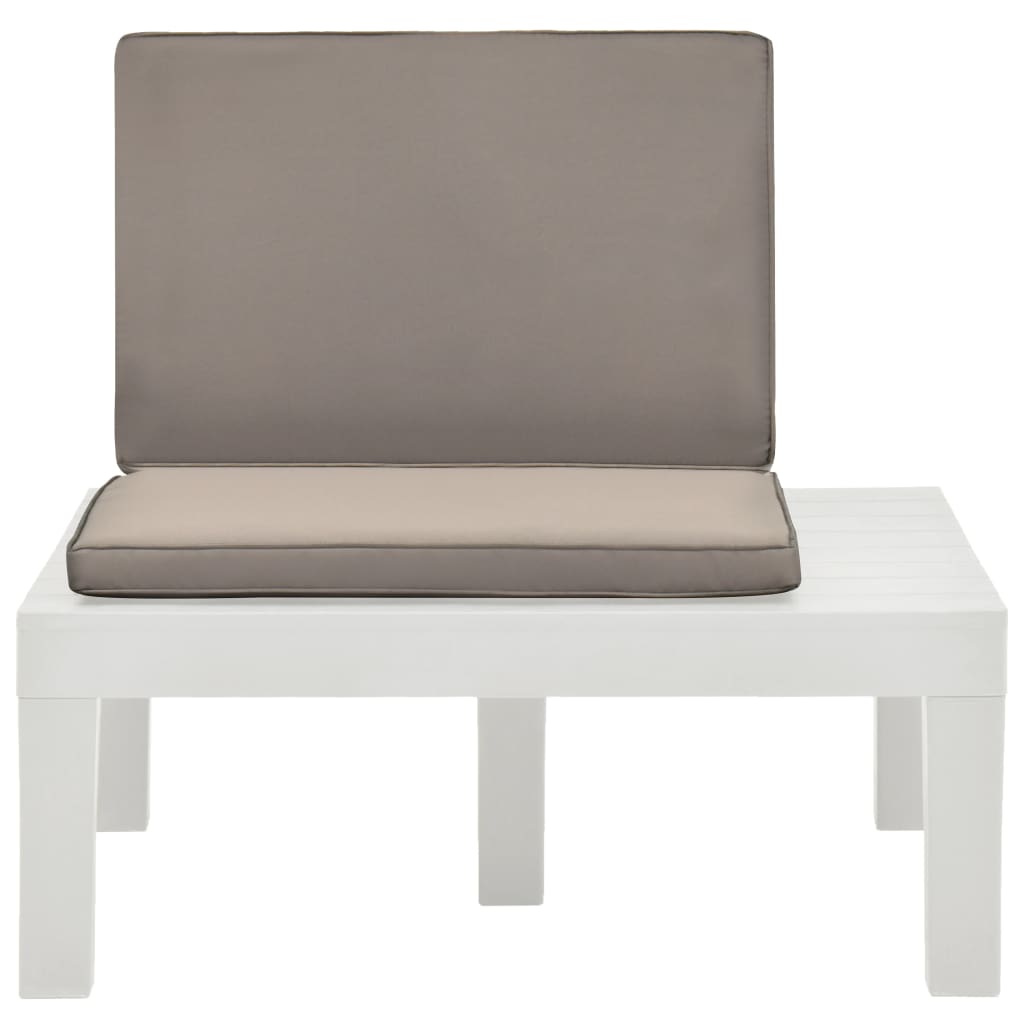 Garten-Lounge-Stuhl mit Sitzpolster Kunststoff Weiss